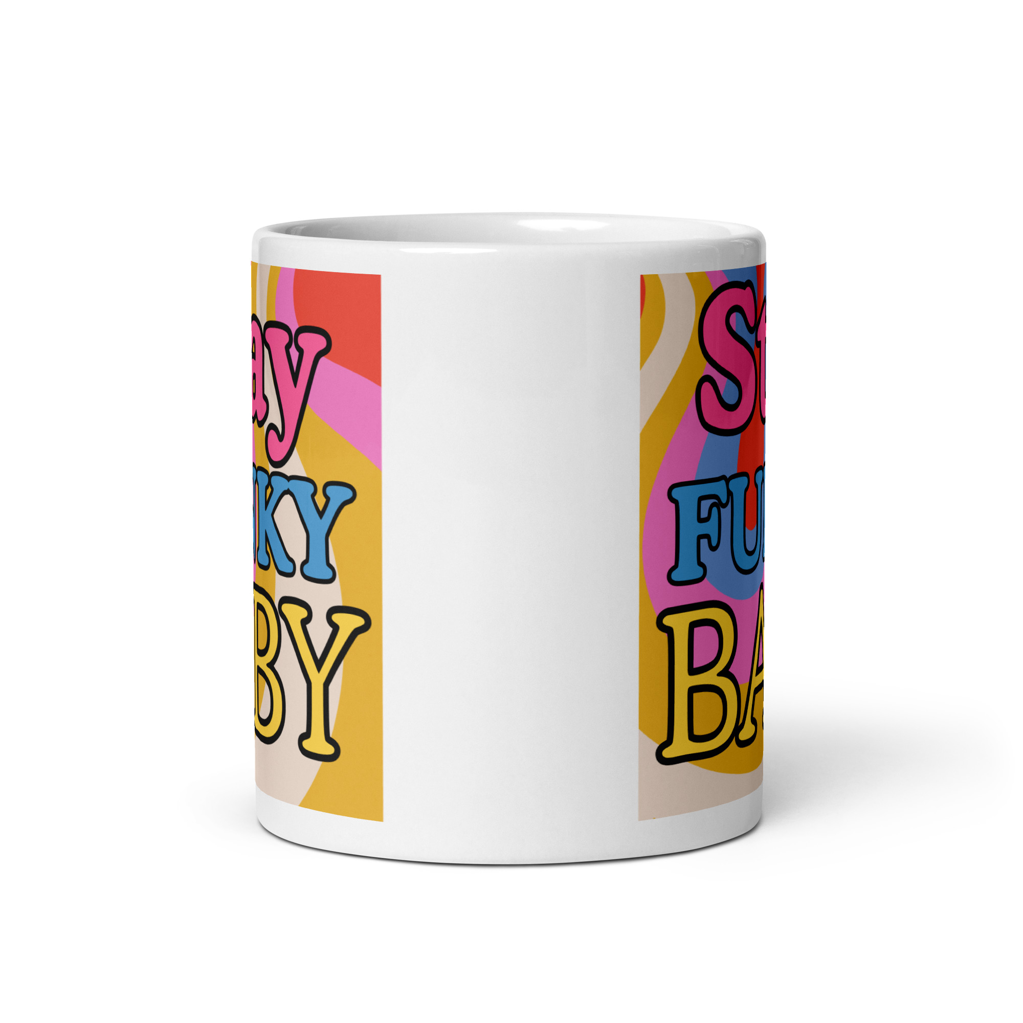 Stay Funky Baby White Glossy Mug - Image 3