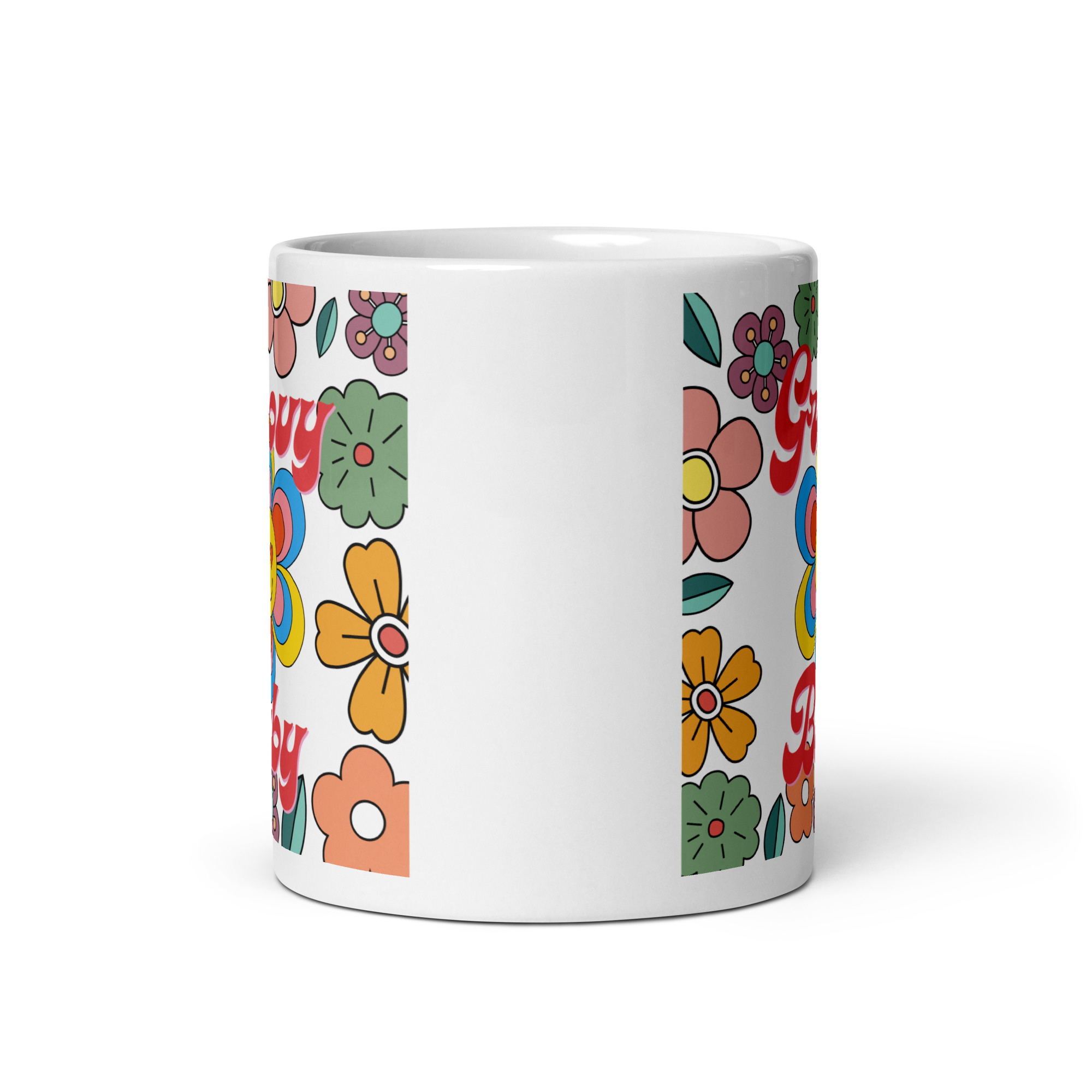 Groovy Baby White Glossy Mug - Image 3