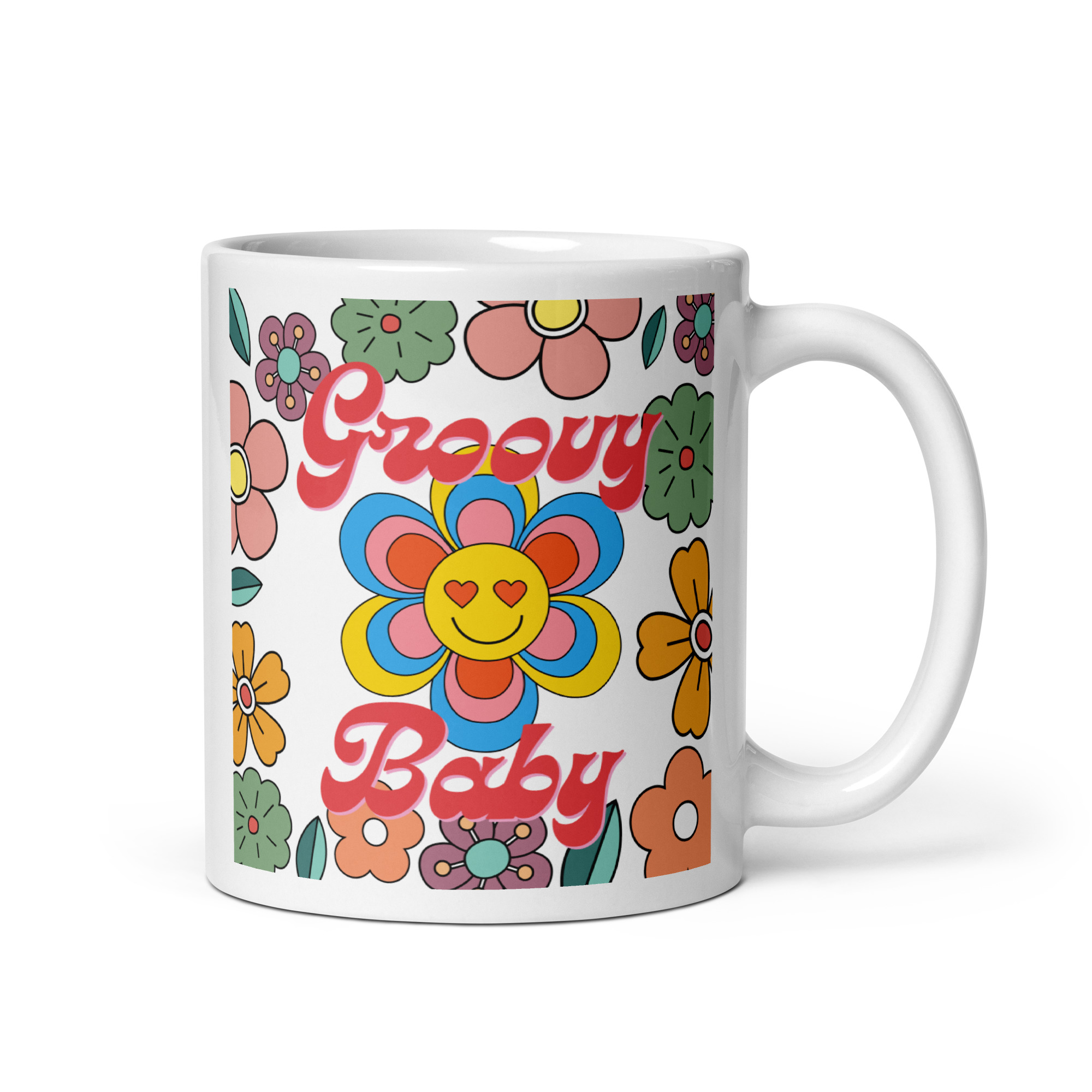 Groovy Baby White Glossy Mug