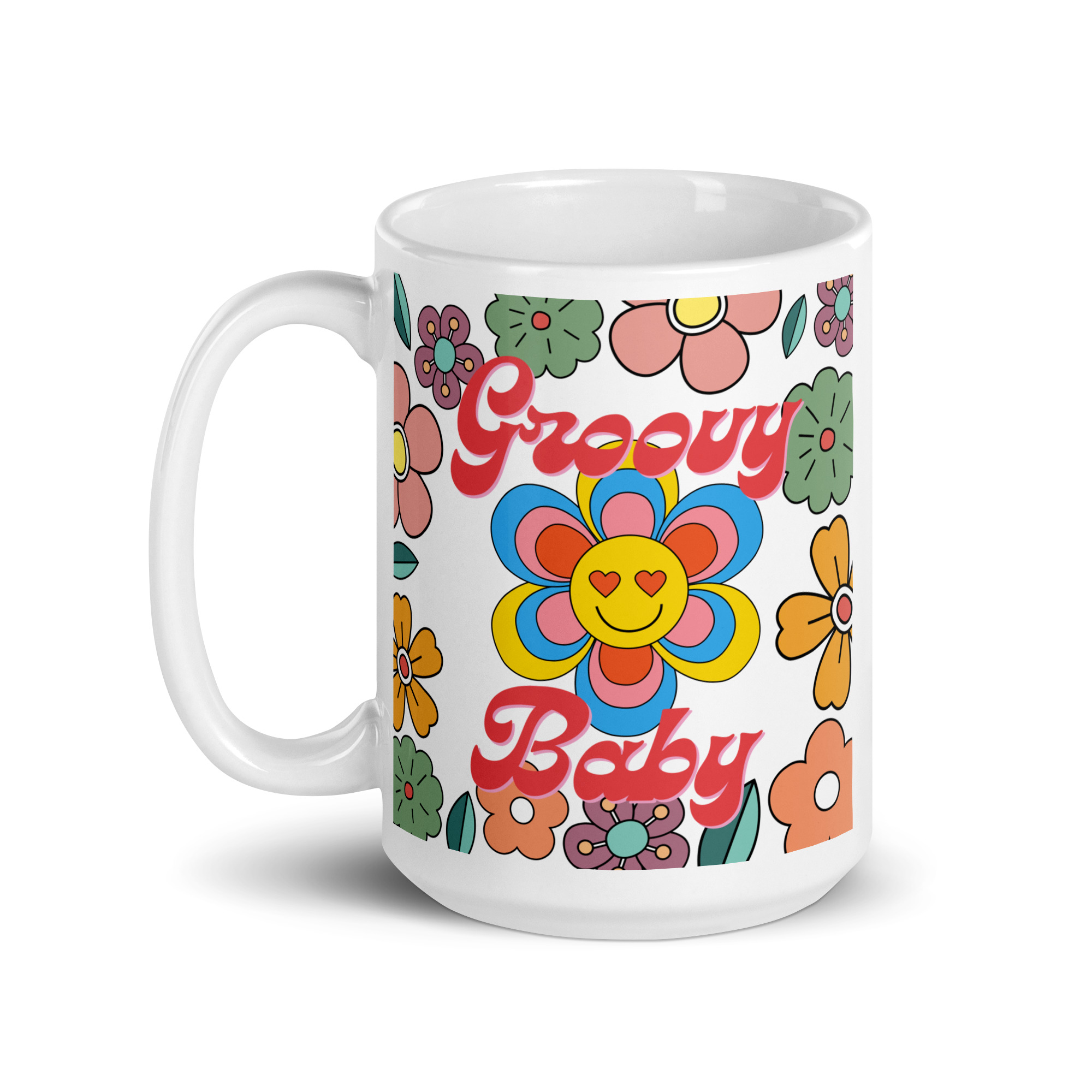 Groovy Baby White Glossy Mug - Image 5