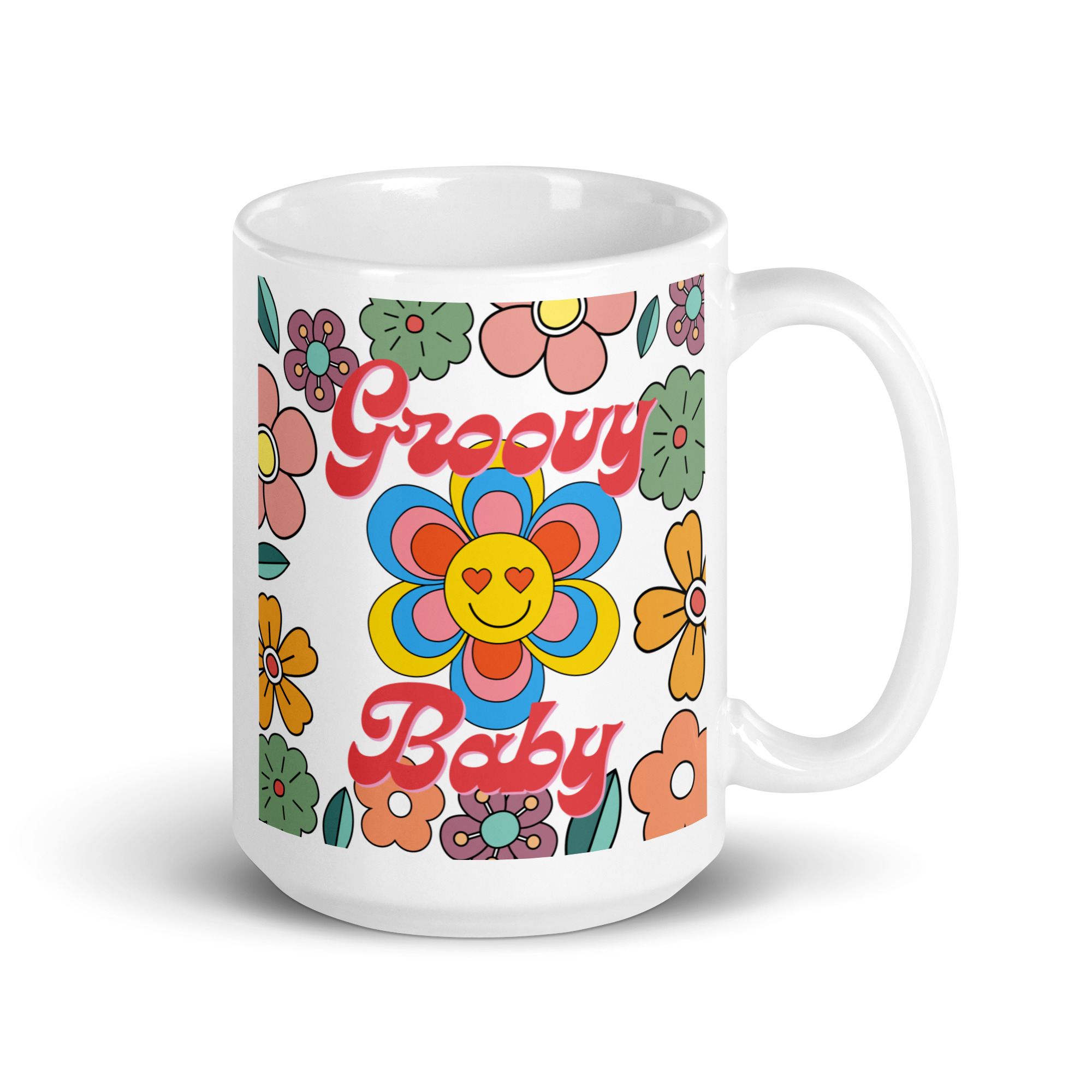 Groovy Baby White Glossy Mug - Image 4